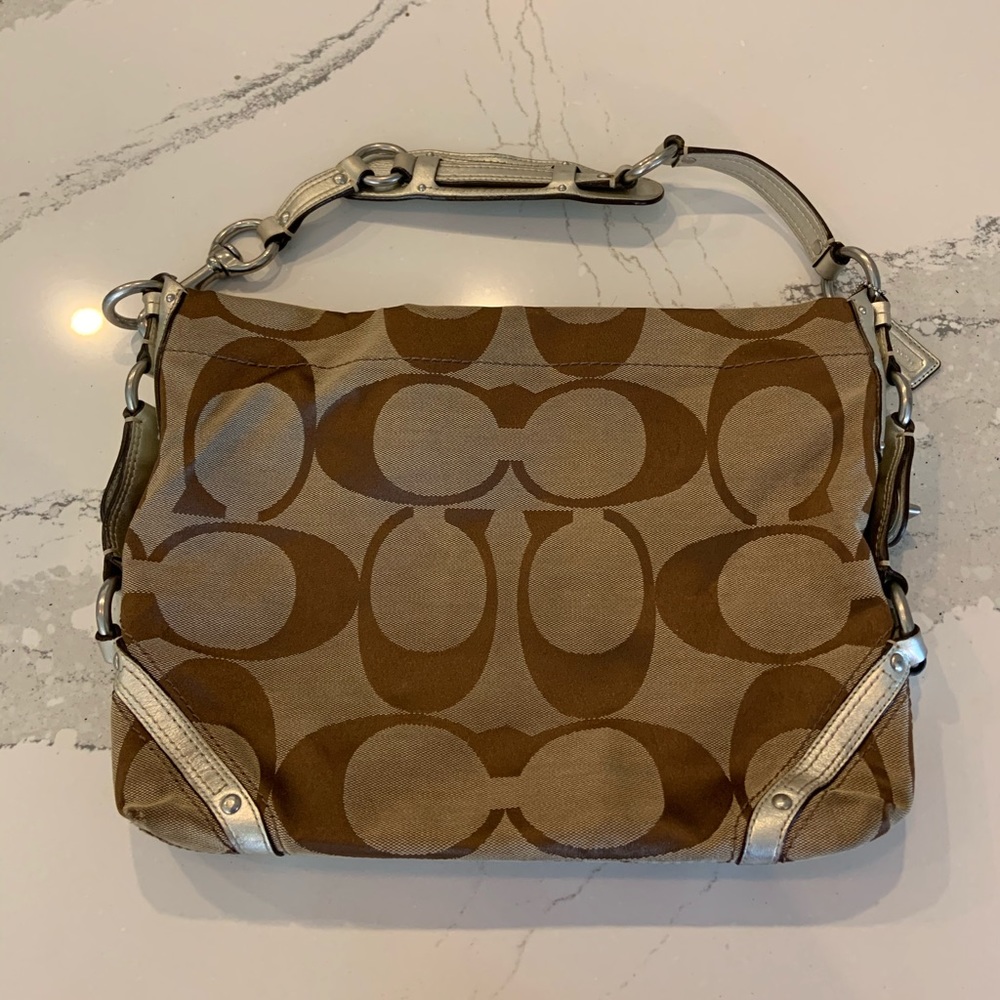 Coach Canvas Monogram Shoulder Bag